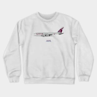 Illustration of Qatar Airways Airbus A380 Crewneck Sweatshirt